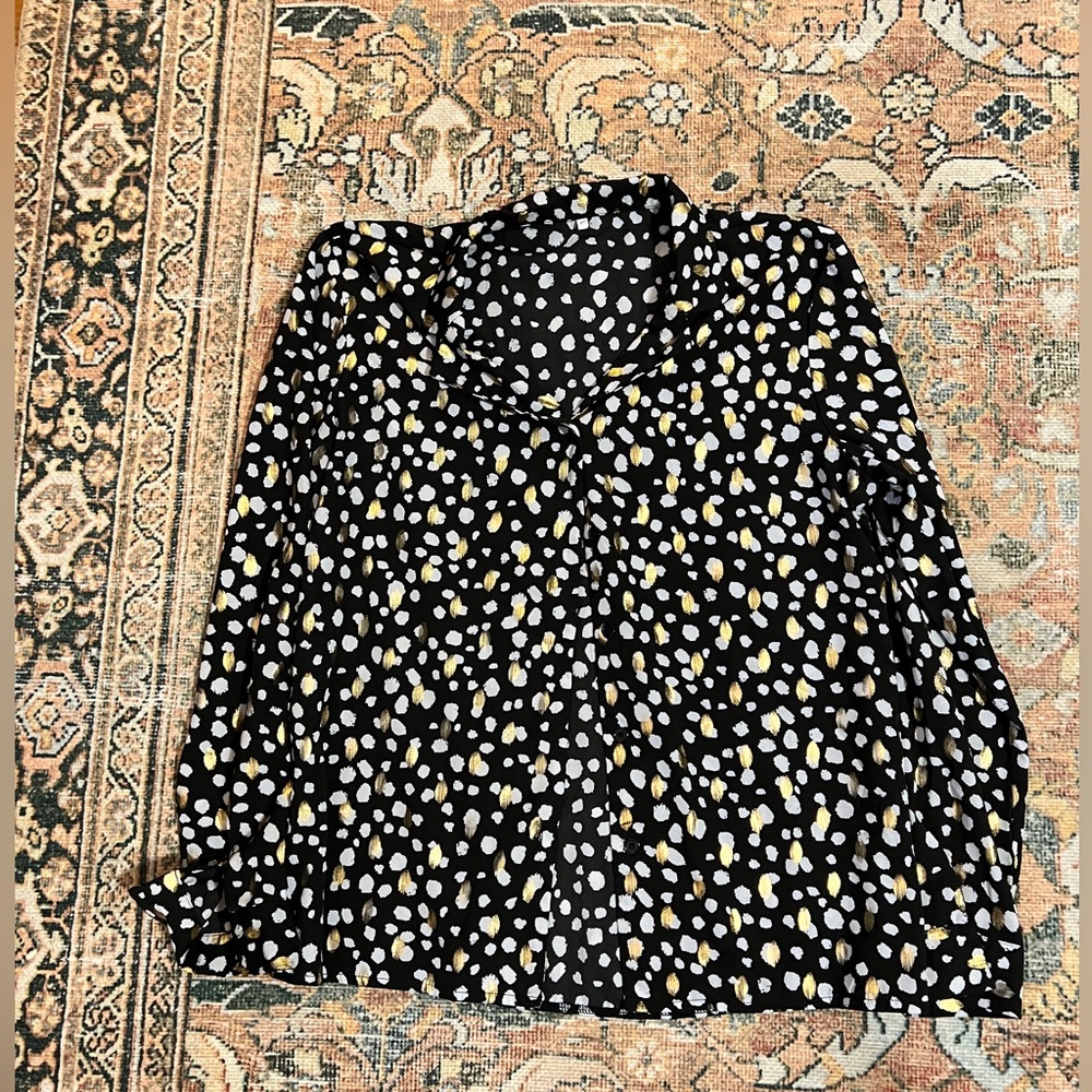 Unbranded Button Down, Black and Gold (Large)